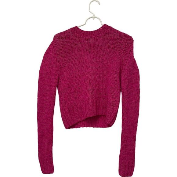 Zara Womens Pullover Sweater Pink S Crew Neck Chunky Knit 9598/135 NWT - Picture 2 of 8